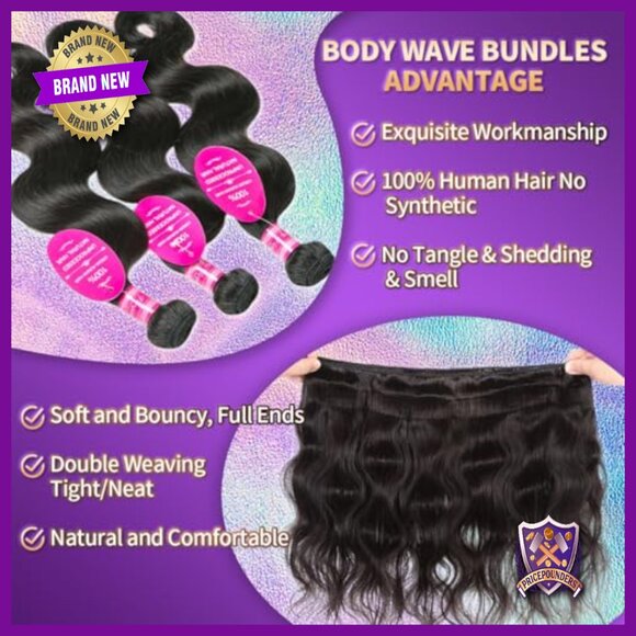 12A Human Hair Bundles with 4x4 HD Lace Closure Body Wave Quick Weave main image 6